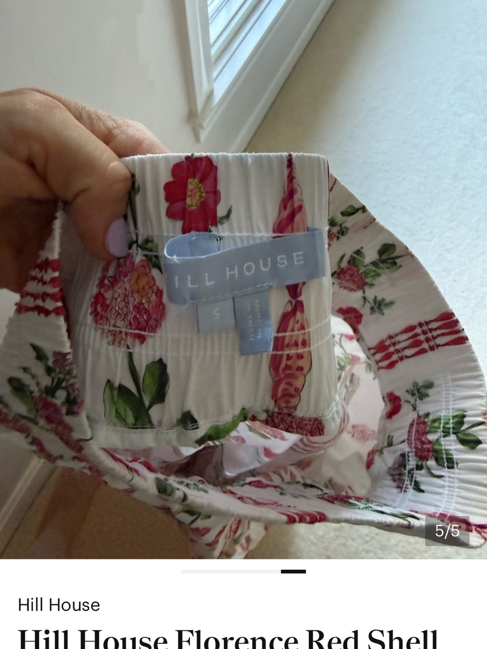Hill House Florence red shell crop top with matching skirt - Picture 5 of 5